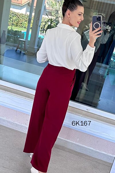 İnce Topuk Pleated Double Crepe Casual Trousers 6K167