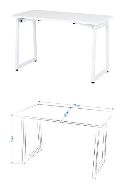 VİLİNZE Biga Çalışma Ofis Masası ve Deniz Çalışma Ofis Sandalyesi Set - 60x120 cm