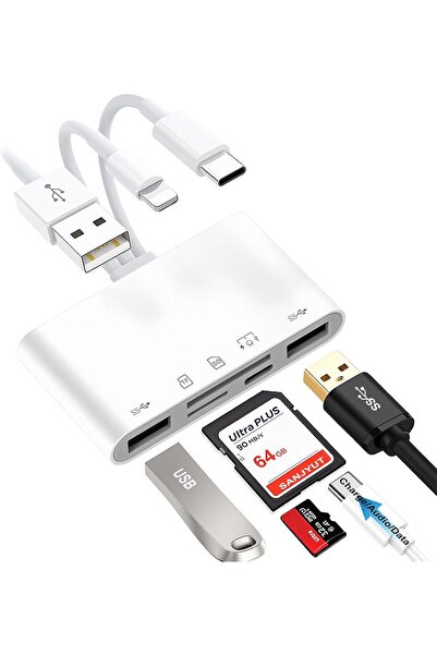 Other قارئ بطاقات ذاكرة عالمي 5 في 1 لأجهزة iPhone/iPad — USB/Lightning/USB-C...