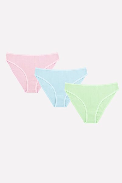 NBB Mavi Yeşil Pembe 3lü Fitilli Külot
