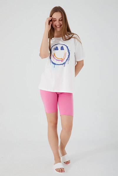 Rolypoly Happy Smile Kadın Bermuda Takım-Krem