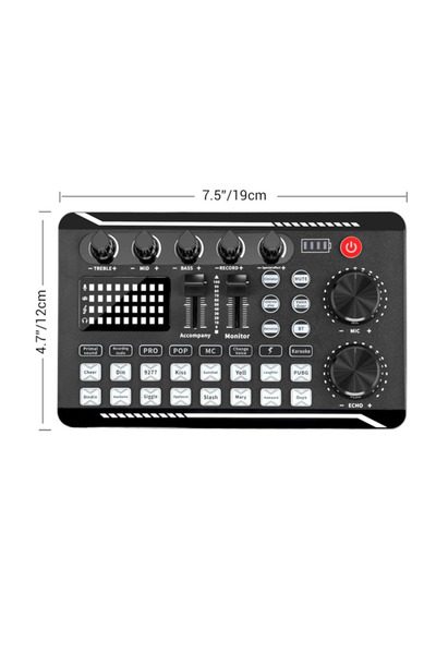 ELLEGLAM F998 Audio Mixer & Live Sound Card, DJ Effects, Voice Changer for Streaming & Recording