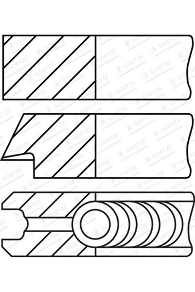 GOETZE ENGINE Set Segmenti Piston Citroen C3 2 Peugeot 208 1