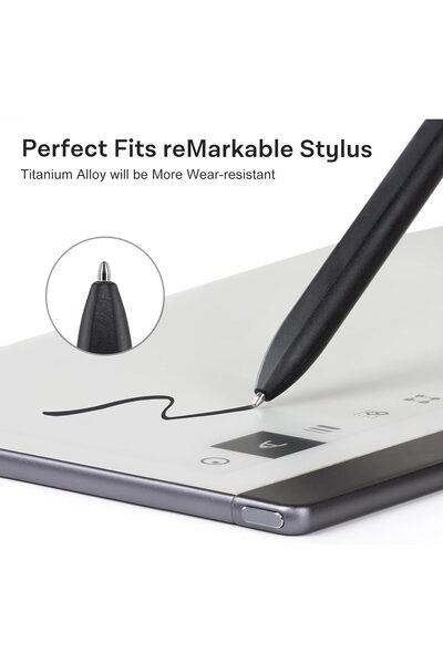 NALACAL أطراف قلم بديلة للكمبيوتر اللوحي - مصنوعة من سبائك التيتانيوم، مع حساسية للضغط ودعم للإمالة، قطعتان