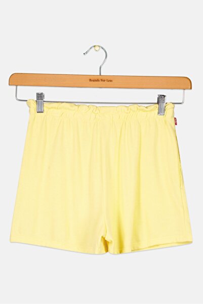 Levi's Kids Girl Brand Logo Basic Shorts, Yellow