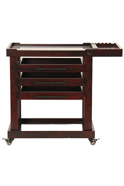 Vincent ARDA TEKERLEKLİ MALZEME TAŞIMA MASASI BEŞ KAT KOYU RENK EA52002