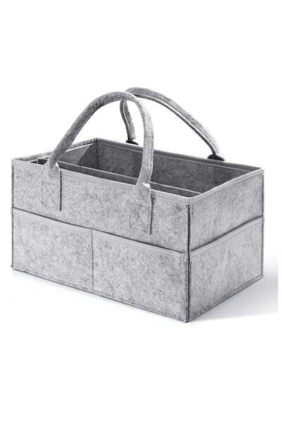 COOYA Baby Diaper Caddy Organizer with Compartments Grey