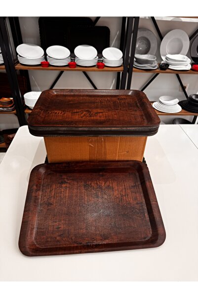 BARITCIOGLU Kraft Non-Slip Wooden Tray 5 Pieces 27 X 38 cm
