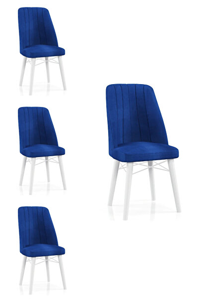 Desire Babyface Berlin Chair Set, 4 pcs Package, dining, kitchen, wooden legs White -Desire Furniture