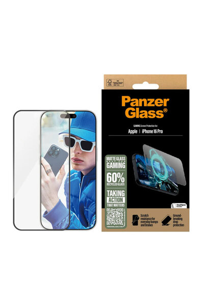 dalip Husă iPhone 16 Pro mată gaming PanzerGlass® Ultra-Wide Fit, negru