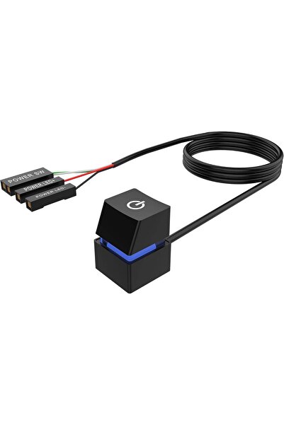 KASTWAVE External PC Power Switch with 2m Extension Cable (Remote On/Off) - Black