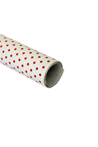 REX Gift wrapping paper, Graphic collection, white with red dots, 200x70 cm