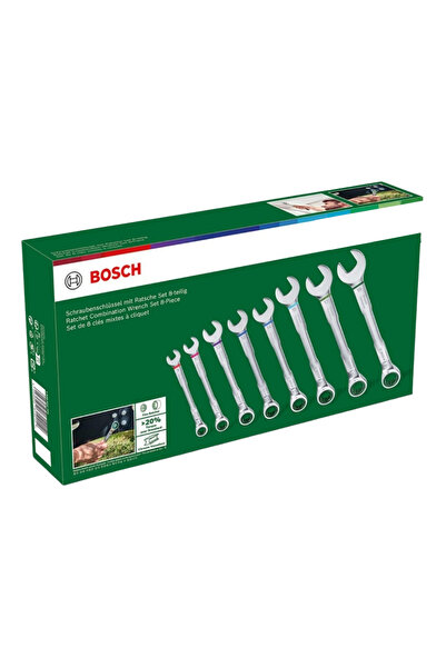 Bosch 8-19 mm Cırcırlı Kombine Anahtar Seti 8 Parça 1600A027PS