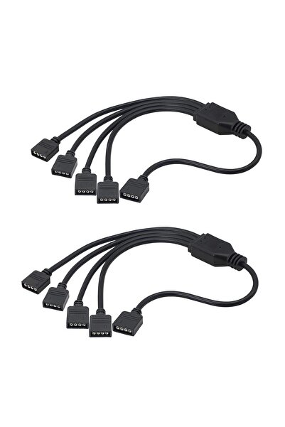 KASTWAVE 4-Pin RGB 12V Splitter Cable 1-to-4 for 5050 LED Strips & Motherboard (Pack of 2)