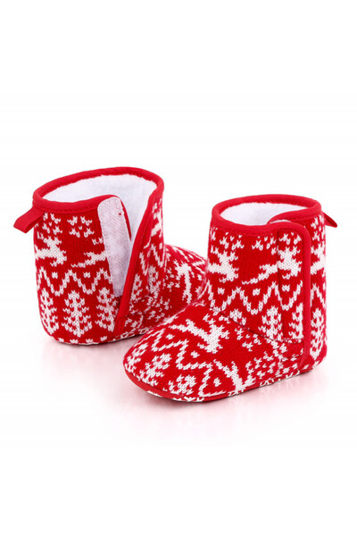 BebeNou Ghete roșii pentru bebeluși cu ren alb MBD2487-1-sa5