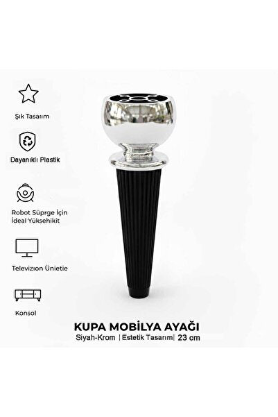 İMT AKSESUAR LÜKS KUPA AYAK (23 CM) MOBİLYA KONSOL TELEVİZYON ÜNİTESİ AYAĞI