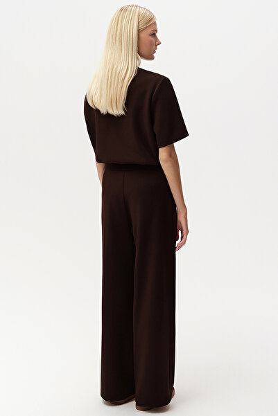 Exquise Taş Detaylı Geniş Paça Regular Pantolon