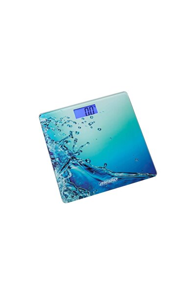 MESKO Tempered Glass Scale, max 150 kg, LCD, CR2032, Blue