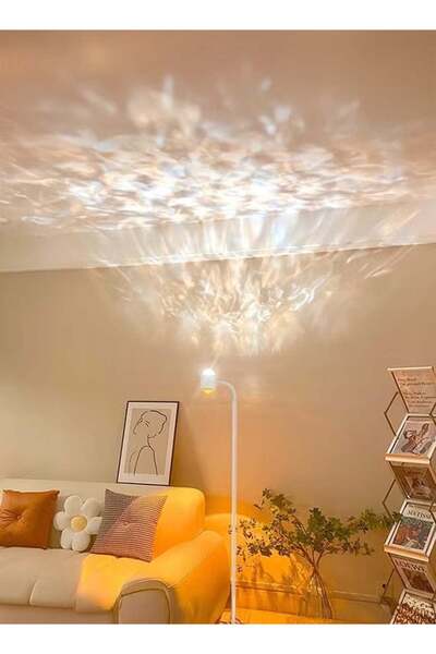 Arabest مصباح أرضي متغير الألوان لغروب الشمس - مصباح LED بموجة المحيط ومصباح مزاجي ثنائي الجانب