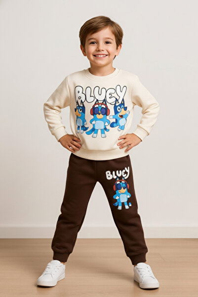 zubi baby & kids wear Karakter Printed Cream, Brown Children's Tracksuit Set ...