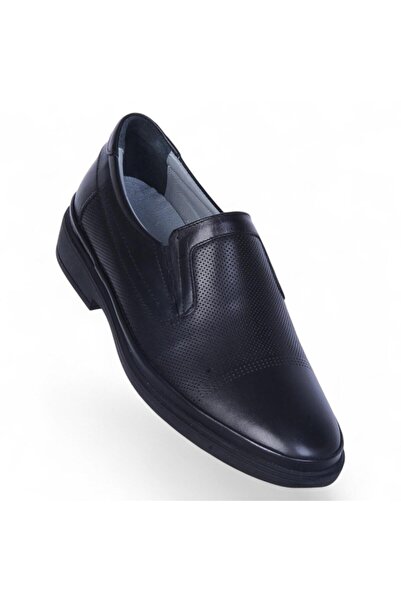 Baloğlu 72 Lz Pantofi clasici pentru bărbați din cauciuc negru 100% piele