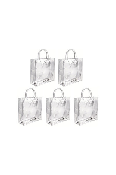 Choice1 20x20x8cm 5PCS 5/10/20PCS Transparent Plastic Gift Bag with Handle Re...