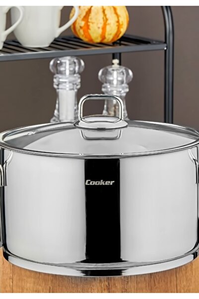 Cooker 28 cm Bomonti Stainless Steel Deep Pot Silver