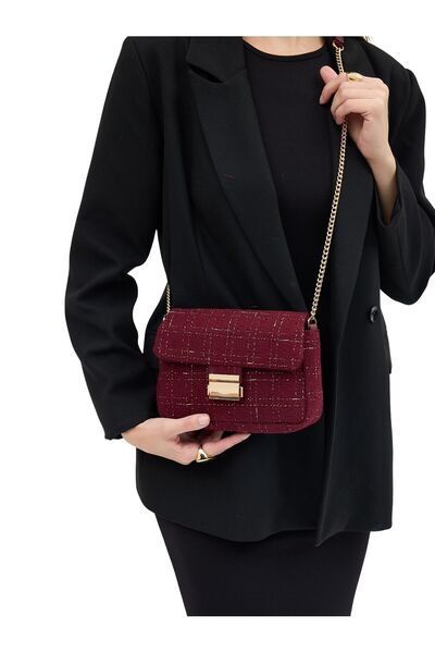 Meskanto Tweed Chain Shoulder Bag