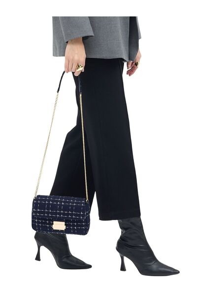 Meskanto Tweed Chain Shoulder Bag