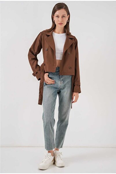 MODA ACIKAHVE KISA TRENCKOT