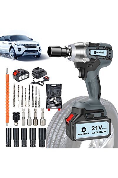 GearZone Upgrade Brushless Cordless Impact Wrench with 1500MAH Batteries, 350...