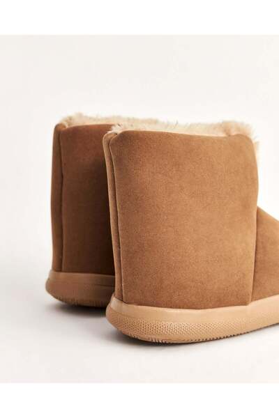 Chirpy Kadın Camel Nubuk İçi Peluş Kumaşlı Kışlık Panduf - Harper