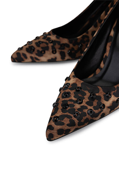 Tamer Tanca Women's Satin Leopard Heeled Shoes