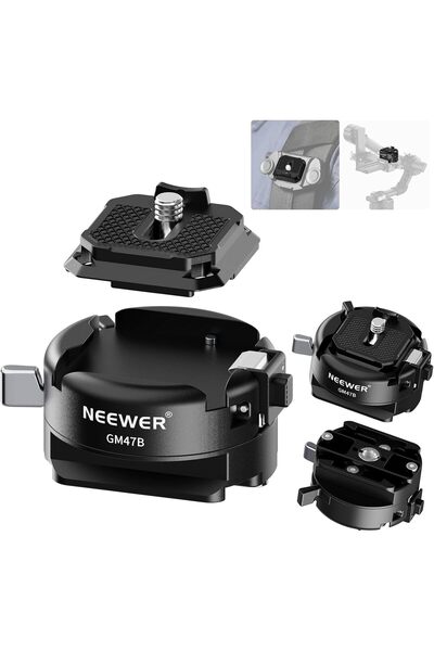 NEEWER لوحة QR سريعة الفك وقاعدة المشبك GM47B، متوافقة مع Arca-Swiss