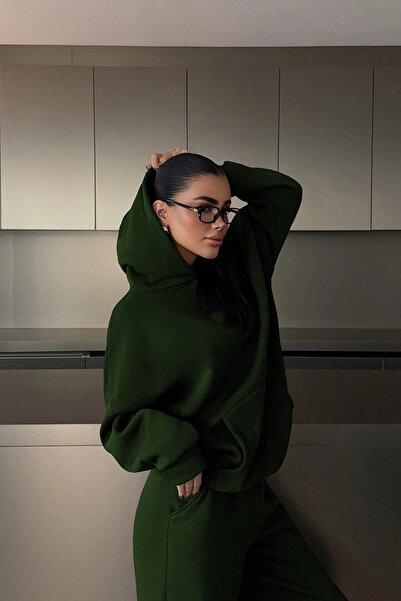 YAKAMEL SET DE Trening cu Glugă pentru Femei, Oversize, 3 Fire, Stil Boyfriend