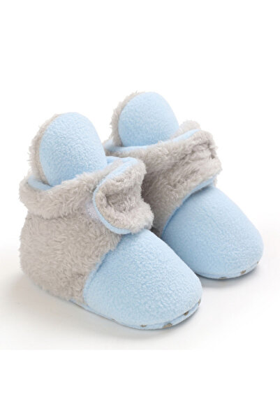 BebeNou Plush Gray-Blue Boots for Boys MBB255-9-sa5