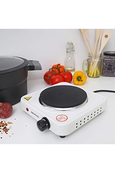 KRYPTON Single Solid Electric Hot Plate, 1000W, White