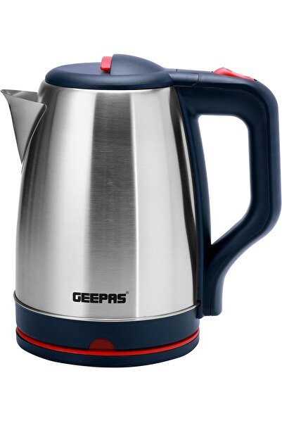Geepas Stainless Steel Electric Kettle, Silver/Black, 1.8 L, Gk38042