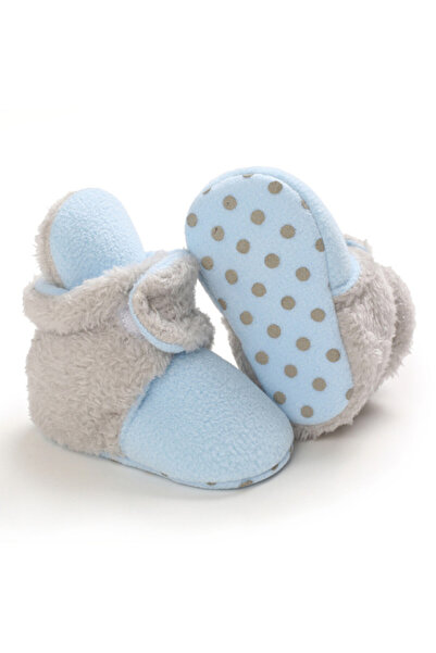 BebeNou Plush Gray-Blue Boots for Boys MBB255-9-sa5
