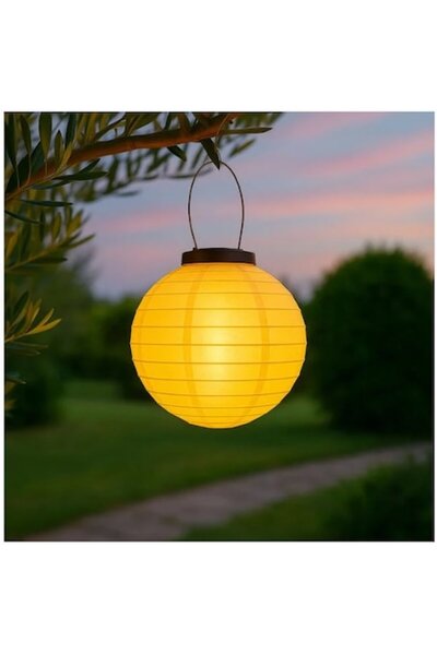 Granst Stag Ηλιακό κρεμαστό φανάρι - Λευκή υφασμάτινη σφαίρα Ø20εκ.