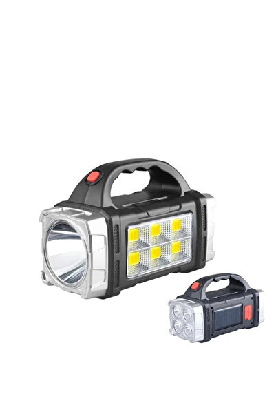 Choice 6COB فضي متعدد الوظائف يعمل بالطاقة الشمسية مصباح يدوي LED قابل لإعادة الشحن بمصدر ضوء مزدوج محمول عالي الجودة