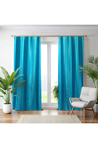 Mastel Set 2 draperii black-out culoare turcoaz