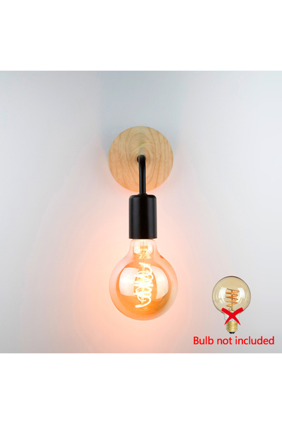 Choice مصباح حائط خشبي أسود عتيق E27 220 فولت 110 فولت مصباح حائطي عتيق بجانب...