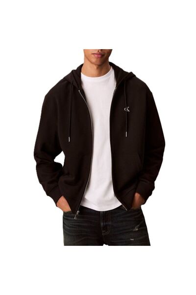 Calvin Klein Bluza cu fermoar LS EU 350TERRY MONOGRAM FZHOODI