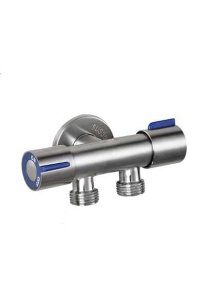 Bukela Stainless Steel Diverter Valve Adapter with Shut-off Valve Dual-Connector for Toilet/Bathroom