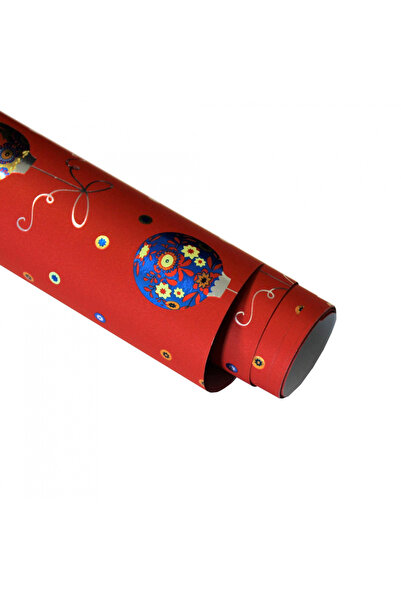 REX Christmas gift wrapping paper with red baubles
