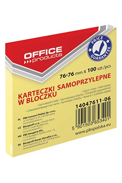 Other Caiet autoadeziv pentru produse de birou 76x76mm /100 coli/ Galben 1404...
