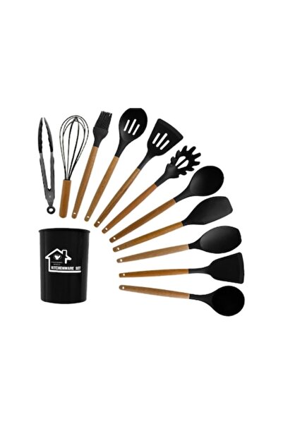 Granst Stag Set de ustensile de bucătărie cu 12 piese, silicon cu mânere din ...