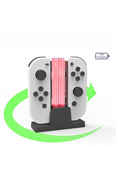 iplay Charging Station with LED Indicator for NS Joy-Con Fast Charging, Black