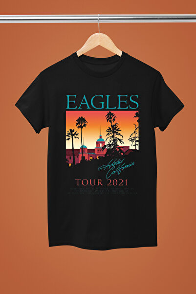 MAGORS TRIUC BUMBAC IMPRIMAT EAGLES CU MANE SCURTĂ, FORMĂ REGULARĂ ROCK tricou